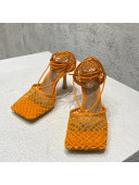 Bottega Veneta Cord Mesh High Heel Sandals 9cm Orange 2022