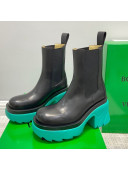 Bottega Veneta Flash Calfskin Short Boots 9.5cm Black/Blue 2021