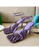 Bottega Veneta Stretch Striped Insole Sandals 9cm Lavender Purple 2021 