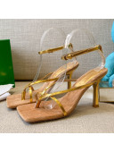Bottega Veneta Stretch Tufted Insole Sandals 9cm Gold/Camel Brown 2021 
