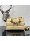 Bottega Veneta Chain Cassette Bag in Padded Intreccio Lambskin with Golden Ball  Porridge Beige 2022 680070 