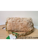 Bottega Veneta Shearling Chain Pouch Bag 620230 Beige 2022