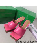 Bottega Veneta Stretch Patent Leather High Heel Slide Sandals 9cm Pop Pink 2022