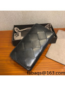 Bottega Veneta Maxi Woven Long Zipped Wallet Black 2022