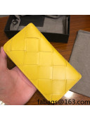 Bottega Veneta Maxi Woven Long Zipped Wallet Yellow 2022