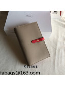 Celine Palm-Grained Leather Passport Wallet Beige/Red 2022 05