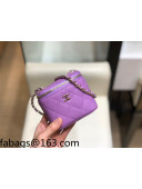 Chanel Grainy Leather Mini Vanity with Classic Chain AP1340 Purple 2021 TOP