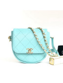 Chanel Lambskin Mini Messenger Bag AS0143 Light Blue 2021 