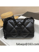 Chanel 19 Lambskin Large Flap Bag AS1161 All Black 2021 35