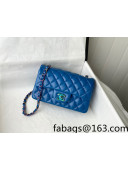 Chanel Lambskin & Rainbow Metal Mini Flap Bag A69900 Blue 2021 TOP