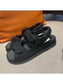 Chanel Printed Calfskin Strap Flat Sandals G35927 White/Black 2021
