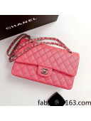 Chanel Iridescent Grained Medium Flap Bag A01112 Pink/Silver 2021 23