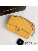 Chanel Iridescent Grained Medium Flap Bag A01112 Yellow/Silver 2021 24