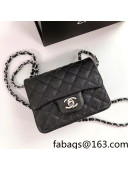 Chanel Iridescent Grained Mini Square Flap Bag A35200 Black/Silver 2021 35