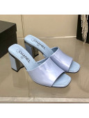 Chanel Patent Calfskin Slide Sandals 8.5cm G38688 Light Purple 2022 