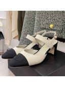 Chanel Lambskin Heel Slingback Pumps 6.5cm G35669 White 2022