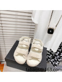 Chanel Shearling Strap Flat Sandals White 2022 37