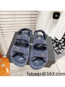 Chanel Quilted Fabric Strap Flat Sandals Blue 2022 45