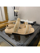 Chanel Lambskin Pearl Flat Sandals G38423 Beige 2022 
