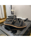 Chanel Lambskin Chain Slingback Sandals 3cm G38489 Black 2022 