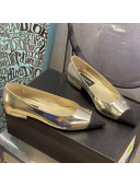 Chanel Patent Leather Flat Ballerinas G38731 Gold 2022
