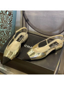 Chanel Patent Leather Slingback Ballerinas/Open Shoe G38731 Gold 2022
