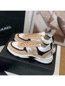 Chanel Knit & Suede Sneakers G38750 Camel Brown 2022