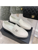 Chanel Quilted Leather Loafers White 2022 28