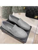 Chanel Quilted Leather Loafers Gray 2022 30