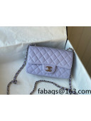 Chanel Grained Calfskin Classic Mini Flap Bag A69900 Light Purple/Silver 2022