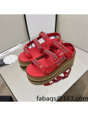 Chanel Leather Chain Sandals G33800 Red 2022 01