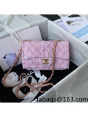Chanel Tweed Mini Flap Bag A01116 Light Pink/White 2022