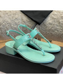 Chanel Patent Calfskin Heel Sandals 4.5cm G38200 Light Blue 2022