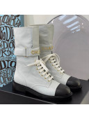 Chanel Calfskin Buckle Short Boot White 2021
