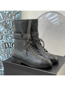 Chanel Calfskin Buckle Short Boot Dark Gray 2021