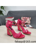 Dolce & Gabbana DG Patent Leather High Heel Sandals 10.5cm Dark Pink 2022