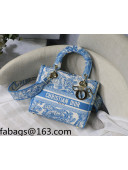 Dior Medium Lady Dior Bag in Cornflower Blue Oblique Embroidery 2021
