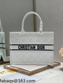 Dior Medium/Large Book Tote Bag in White Cannage Velvet 2021 120210