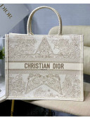 Dior Large Book Tote Bag in Gold Around the World Stella Embroidery M1286 2022 02