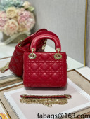 Dior Classic Lady Dior Lambskin Mini Bag Cherry Red/Gold 2022 0505