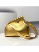 Fendi First Medium Metallic Leather Bag Gold 2021 80018L