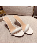 Gianvito Rossi Leather Heel Slide Sandals 7.5cm White 2021 66