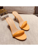 Gianvito Rossi Leather Heel Slide Sandals 7.5cm Apricot 2021 68