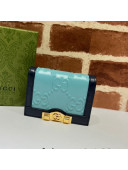 Gucci GG Leather Card Case Wallet 676150 Blue 2022