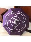 Chanel camellia umbrella for sun & rain purple