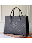 Louis Vuitton Onthego Giant Monogram Leather Medium Tote M44920 Black 2019