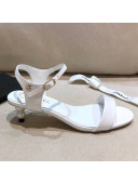 Chanel Calfskin Pearl Heel Sandals White 2021