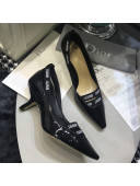 Dior J'adior Patent Leather Logo Band Heel Pump 6.5cm/9.5cm Black 2019