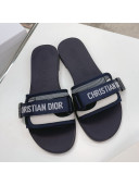 Dior Dio(r)evolution Flat Slide Sandals Navy Blue 2021 02