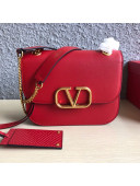 Valentino Small VLock Calfskin Shoulder Bag 0006S Red 2019